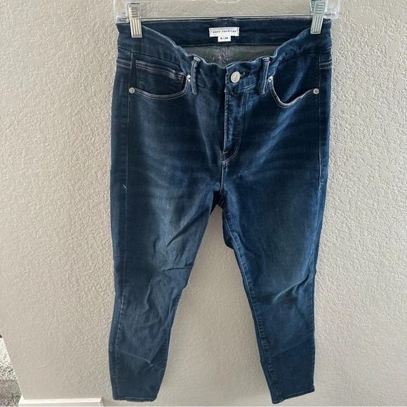Good American Good Legs Skinny Cropped Jeans in Blue260 - Picture 2 of 9